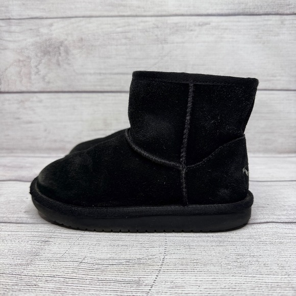 Koolaburra by UGG Toddler Kids Black Suede Leather Winter Ankle Boots Size 12 - Picture 1 of 5